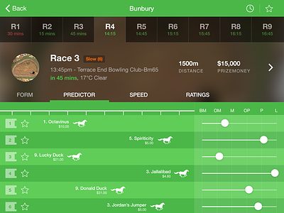 iPad Horse Racing App horse racing ios ios8 ipad racing ui