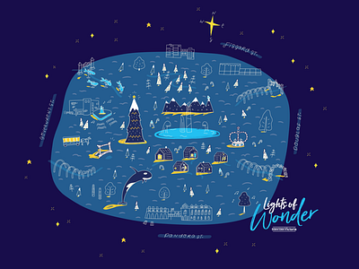 Lights of Wonder childlike handlettering illustration illustrator marketing vector