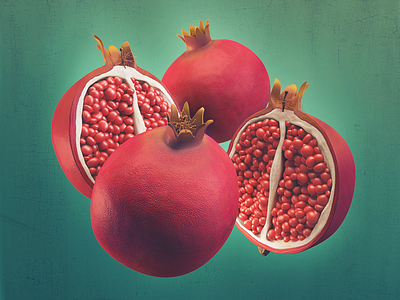 Pomegranate cinema 4d c4d vray vrayforc4d shape texture colorful render maxon 3d