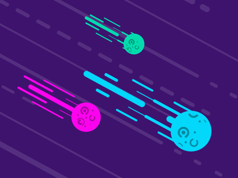 Meteors Falling | S P A C E Theme 2d animation asteroid icon gif meteor icon meteor motion design motion graphics vector animtion vector flat design