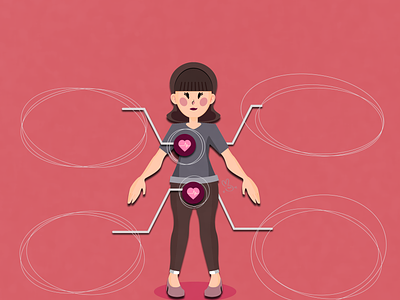 Women's Health character characters digital draw digital illustration draw health illustraion illustration infographics pink vector illustration woman women womens health