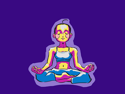 Happy Yoga-Day asana colors digital illustration digital painting girls illustraion illustration art lotus namaste purple woman yoga