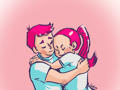 Couple Hug - benefits of hugs couple cute couple digital illustration. illustration illustration digital