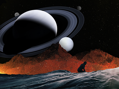 Space Montage collage collageart montage night sky photomontage photoshop planets space