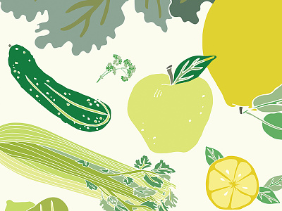 Greens apple celery cucumber design drawings food fruits greens herbs illustration kale lemons parsley romaine spinach vector vector art vegetables
