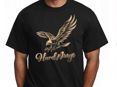 Hard Wings logo design branding design eagle illustration logo tshirt typography vector