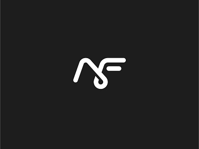 NF branding design lettering logo minimal typography vector