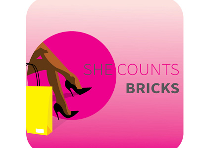 She Counts Bricks Icon art branding icon illustration logo pop ui ux vector woman illustration