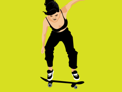 christee art illustration skate skater skating vector woman illustration