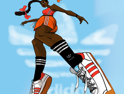 Sneaker Girls adidas version adidas art artist illustration painting sneakers sports wacom woman illustration