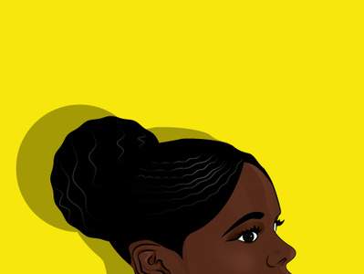 Afro Puff african art hair vector woman illustration