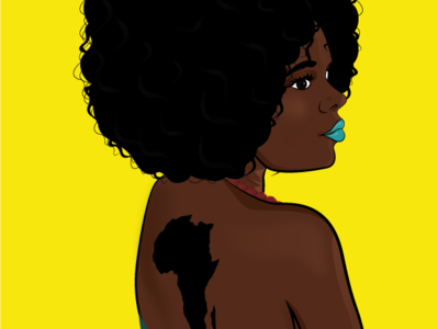 Afro african afro art hair illustration pop vector woman illustration