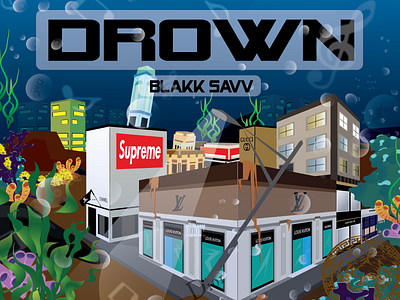 Drown album album cover art book illustrator vector