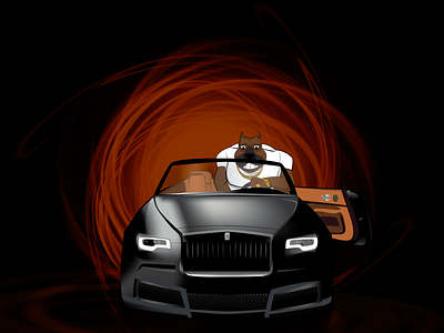Lucky Dog Rolls Royce album art album artwork album cover art illustration music pop vector