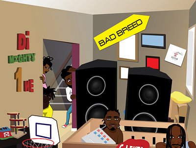 Bad Breed album cover hair illustration illustrator pop vector
