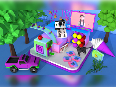 Lai Huali C4D scene c4d creative design girl scene