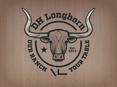 DH Longhorn Logo beef branding illustration logo longhorn