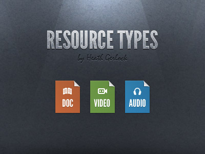 Icons Three adjustable icons resources types vector