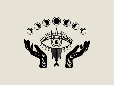 Evil Eye black and white design esoteric symbol evil eye eye of providence illustration mystical occult silhouette tattoo design vector witch hands