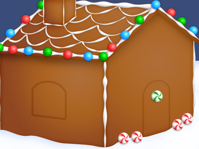 The Gingerbread House - Continued candy cookie gingerbread holiday photoshop snow