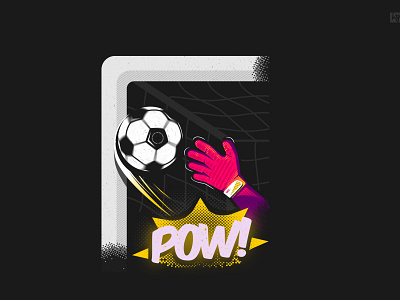 #pow dribbble fifa football game goal halftone hello illustration india neon play save tamilnadu vector