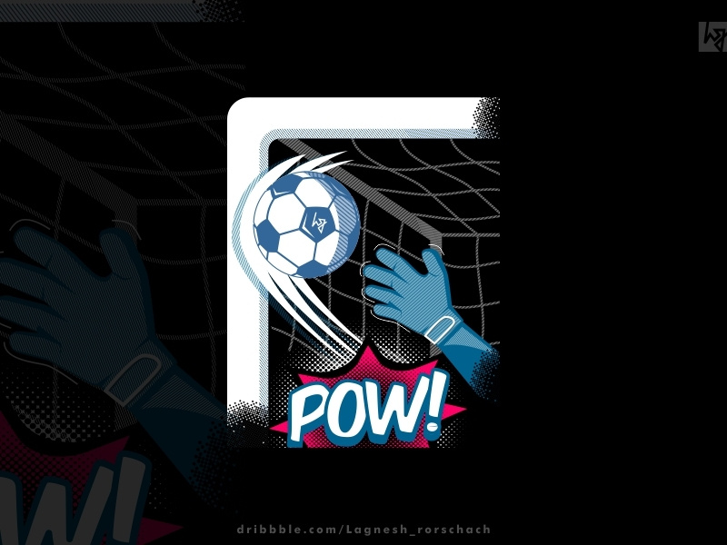 #pow! fifa football artwork print design blue graphic design