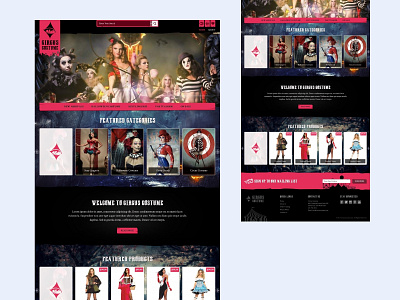 Circus Costume - Clothing Website branding graphic design motion graphics ui