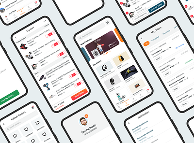Shopping App b2b shopping best ui clean ui home page homepage landing page loginpage mobile mobile app mobile app design orders page profile shopping app signup thank you page uiux wireframe