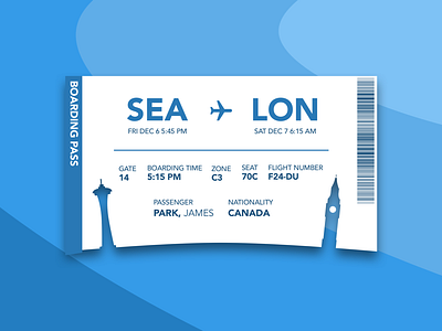 Daily UI Challenge 024 - Boarding Pass dailyui design sketch ui