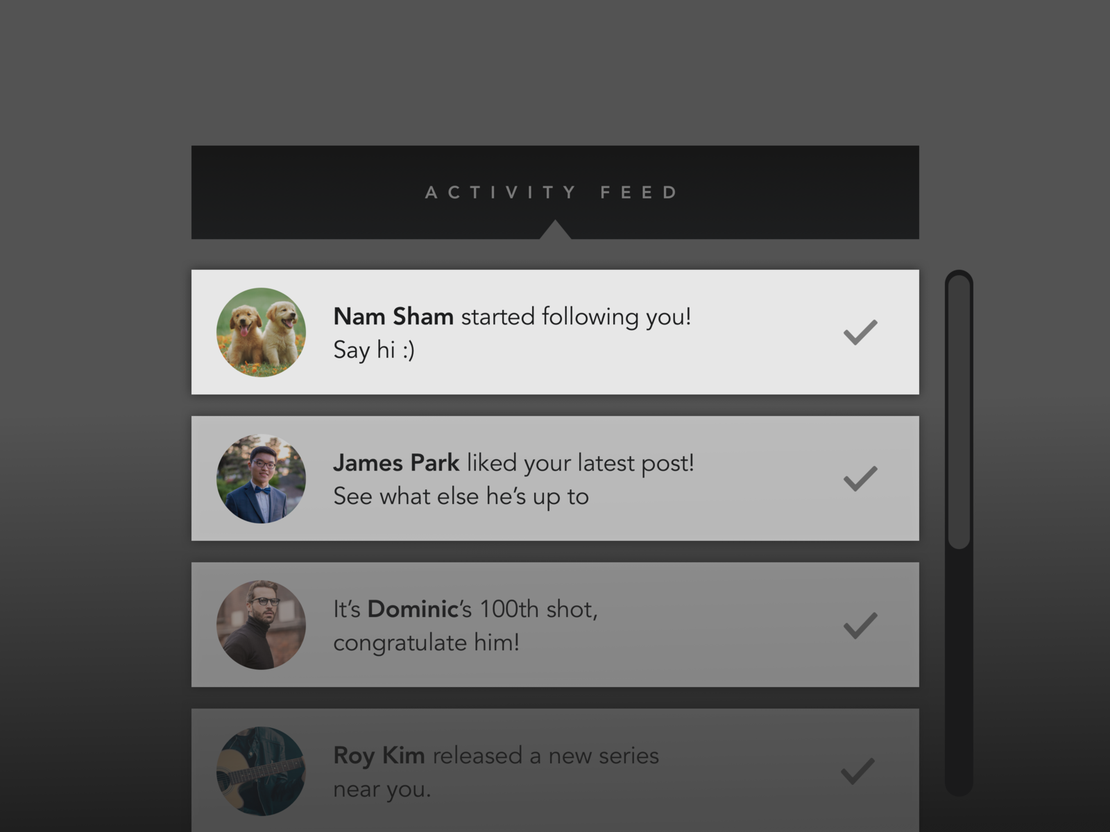 Daily UI Challenge 047   Activity Feed By Mackenzie Hagan On Dribbble