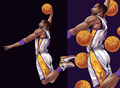 kobe bryant basketball basketball player black mamba illustration design illustrator lakers poster