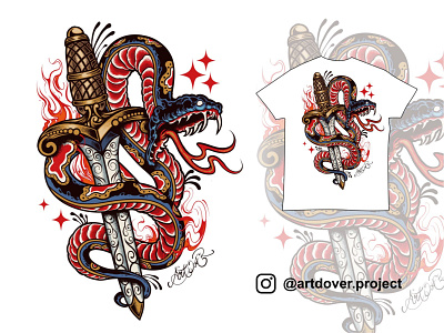 Snake tattoo classic t-shirt ( design for sale )