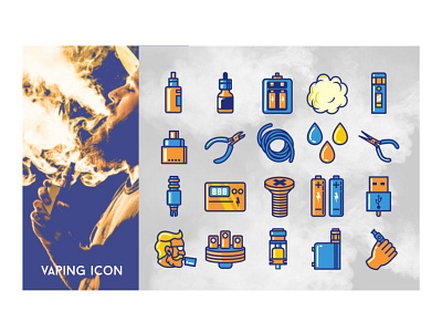 vaping vape icon set