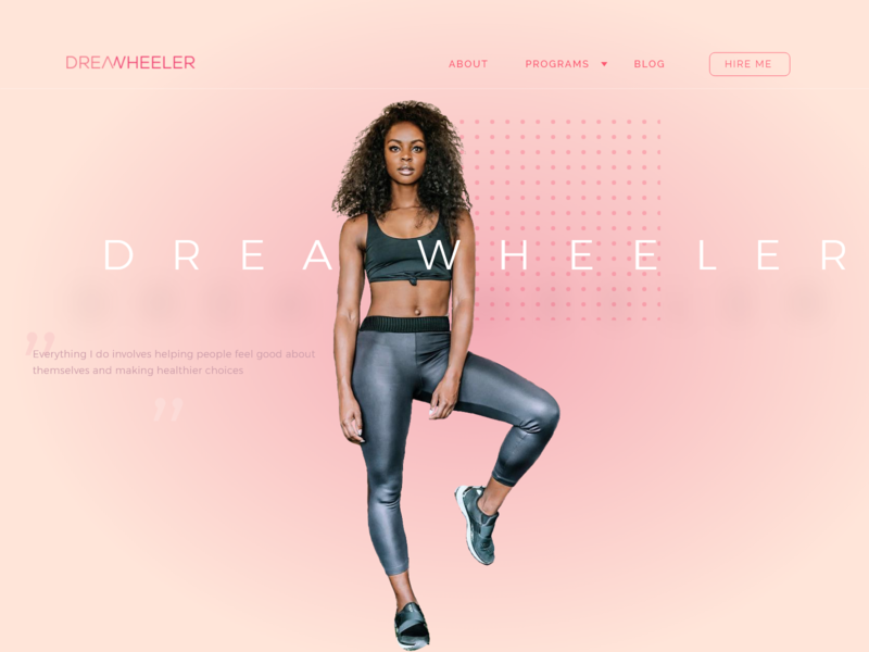 Web Design Concept for Fitness Influencer adobe concept design design agency designer female fitness influencer instagram minimal personal brand personal website pink ui ux web design web designer website website design women