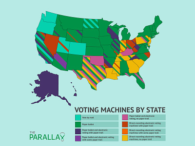 Voting Machines by State adobe illustrator infographic magazine design