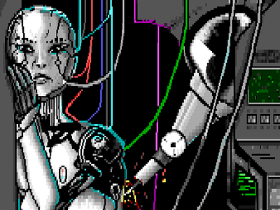 Repaired - Rebooted - Reborn 8bit ansi art show cyberpunk illustration pixel art print