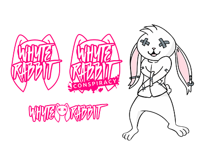 Whyte Rabbit Conspiracy branding comic art identity illustration illustrator logo mascot character