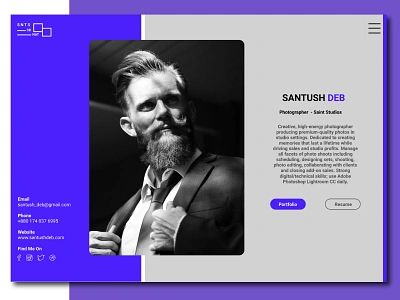 Personal VCard branding design logo minimal personal brand personal business card personal vcard photographer typography ui ux vector web website