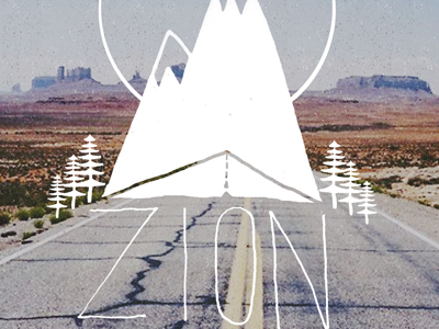 Road to Zion background handdrawn illustration lettering texture