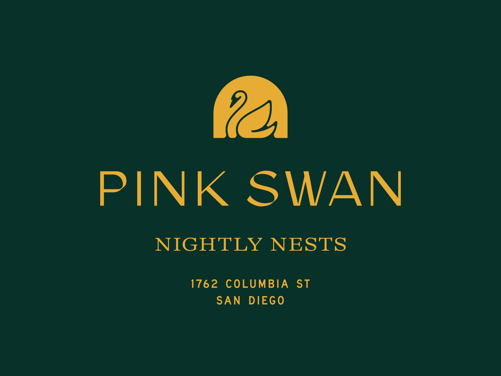 Pink Swan branding design illustration logo
