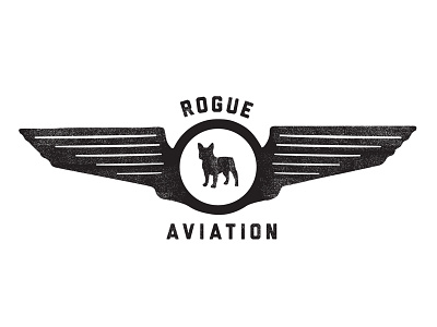 Rogue Aviation aviation dog logo pilot wings