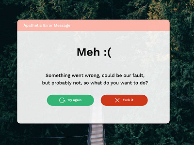 Day 011 Error Message 011 dailyui error message ui