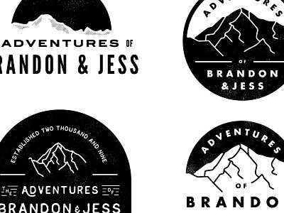 B J Design logo mountains