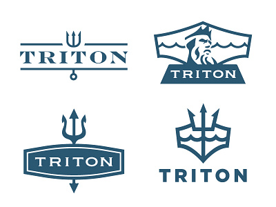 Triton logo poseidon trident triton
