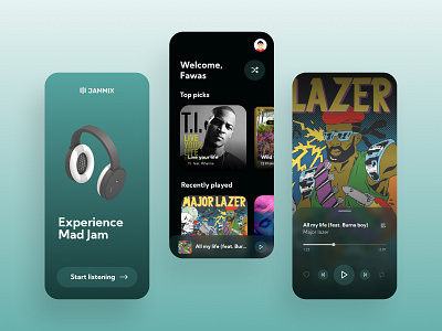 Music player app- Jammix 3d illustration glassmorphism mobile app music player product desigm ui uiux