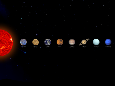 Solar planet explorer 3d animation earth galaxies parallax planets solarsystem ui user interface