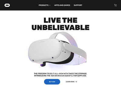 Oculus landing page