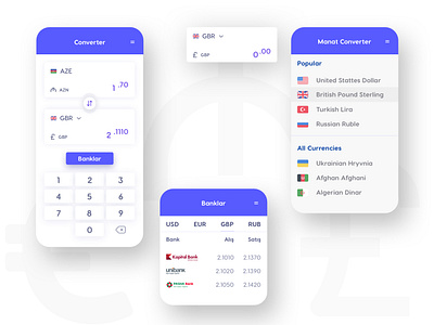 Manat Converter App app clean design converter design manat mobileapp ui uiux ux web webdesign