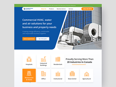 Home page design for Diagnostech Industrial