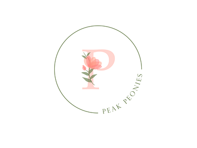Peak Peonies adobe illustrator brand identity branding design flat logo vector